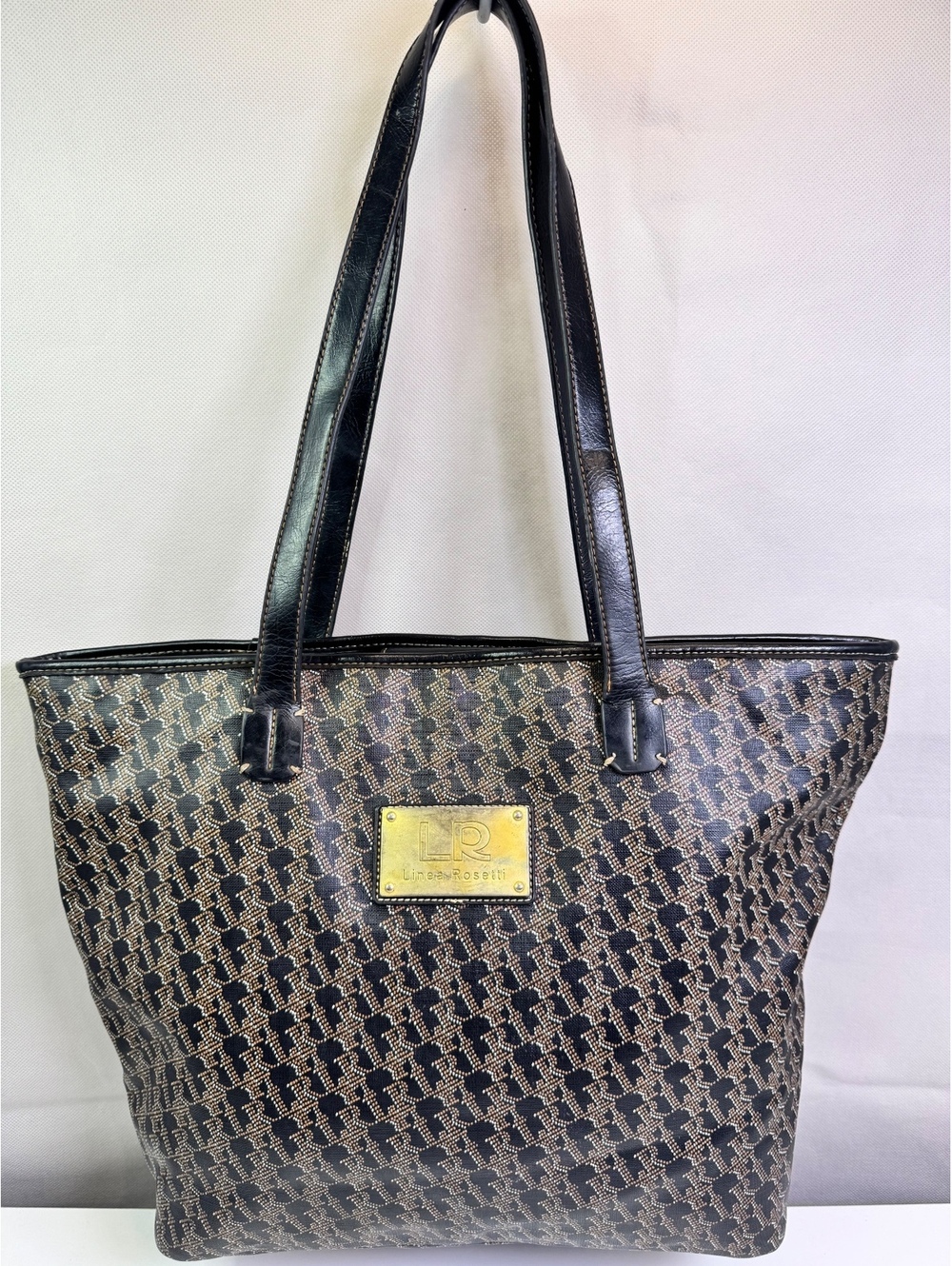 Linea Rosetti Brown Black Signature Print Tote Shoulder Bag - Picture 2 of 7